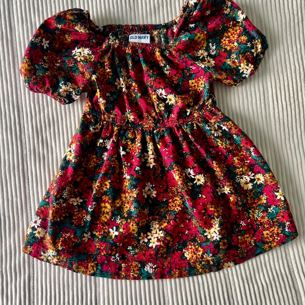 Old Navy Multicolor Floral Toddler Fall Dress